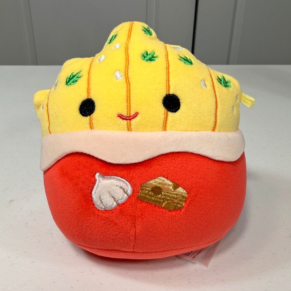 Squishmallows Garlic Bread Plush 5 Inch Jazwares Food Squad Red Yellow Toy 5"